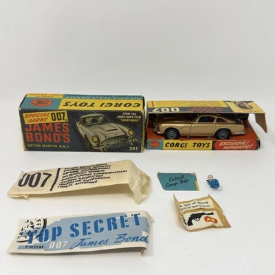 Corgi Toys 261 James Bond Aston Martin DB5 Goldfinger w Box Original 1965 - Image 1 of 4