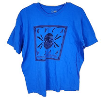 RVCA Blue Graphic Short Sleeve T-Shirt Mens Size L Large R1
