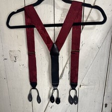 CAS Germany 100 Silk Suspenders Made in USA Red Paisley