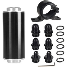100 Micron Inline Fuel Filter W 6an 8an 10an Fitting E85 Adapter Fuel Filter