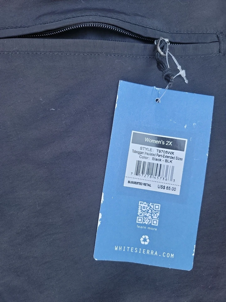 Pantalones de esquí White Sierra con aislamiento de nieve para mujer talla 2X negros NUEVOS CON ETIQUETAS T9705WX Foto 2 de 3