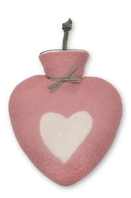 Dorothee Lehnen Wärmflasche Fashy Herzform Filz Herz-Motiv rosa grau Handarbeit
