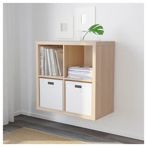 IKEA KALLAX shelving unit white stained oak effect (77x39x77 cm) 4 shelf