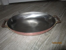 Paul Revere Ware USA Solid Copper Pot Oval Au Gratin Fish Pan Au Gratin Fry Bake