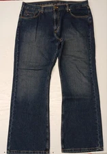 Thre3 Men's Blue Jeans Light Use 40x32 100% Cotton Made In Kenya Boot Fit