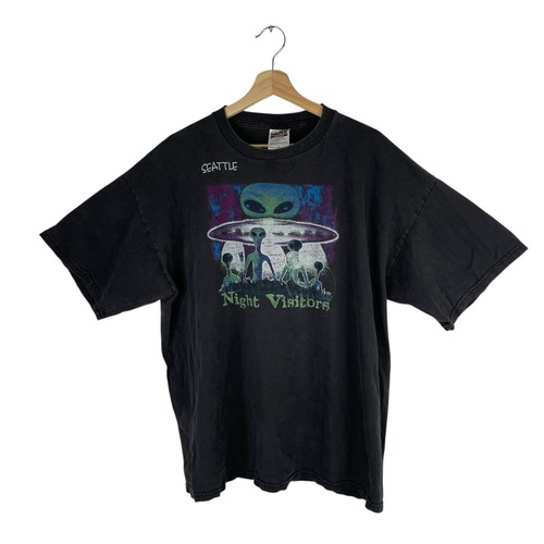 Mens Funny T Shirts National Parks After Dark Sarcastic Bigfoot Alien Graphic