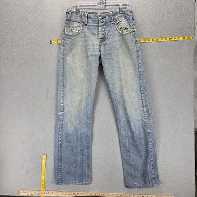 Vintage Levis Engineered Jeans Mens 30x32 Blue Light Wash Button Fly Two Horse