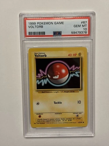 1999 POKEMON BASE SET UNLIMITED #67 VOLTORB PSA 10