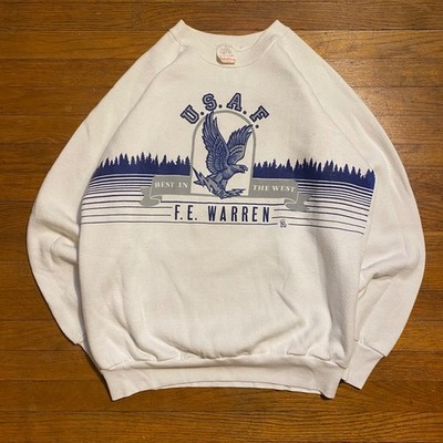 Vintage 1988 USAF FE Warren AFB Eagle Sweatshirt White Fruit of the Loom Medium