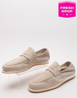 RRP€336 FEDELI Suede Leather Loafer Shoes US11 UK10 EU44 Grey Made in Italy