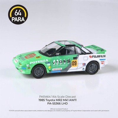 PARA64 1/64 1985 Toyota MR2 MK1 AW11 Fujifilm LHD Diecast Model