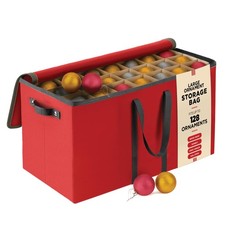 Large 128 Christmas Ornament Storage Box, Adjustable Compartment Dividers, Du...