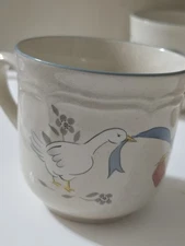Vtg International Tableworks Japan Goose Ribbon Coffee Cup Mug 80s Country Decor