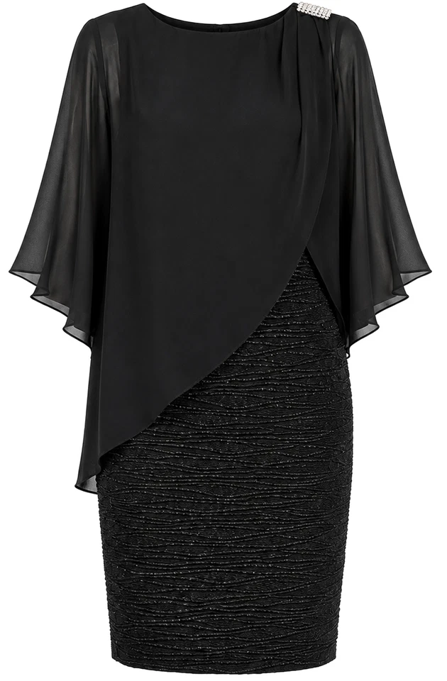 LAGERVERKAUF Joseph Ribkoff Kleid mit Chiffon Überwurf 251720 Gr.42  UVP 329,95 - Bild 2 von 2