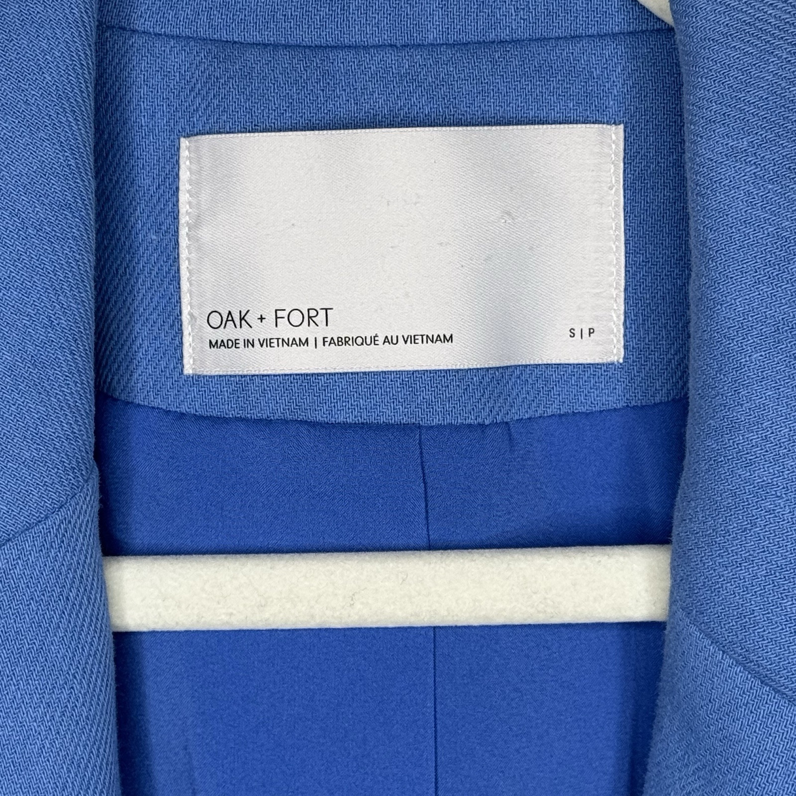 Oak + Fort Women's Cotton Linen Two Button Blazer Pacific Coast Blue Small