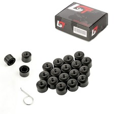 20x Caches Vis D'Enjoliveurs Ecrou de Roue Noir Mat 17 MM pour Peugeot