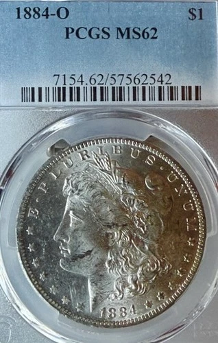 1884-O MS62 Shimmering Surfaces PCGS New Orleans Mint Morgan Silver Dollar