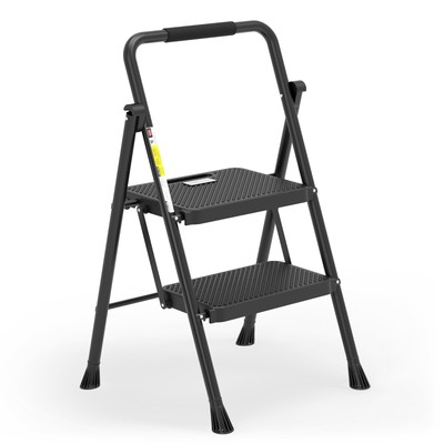 Step Ladder, Folding Step Stool with Wide Anti-Slip Pedal, Sturdy Steel Ladde...