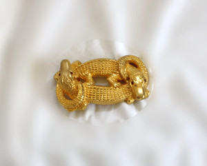 Iconic 1975 Mimi di N Kissing Turtle gold-tone stretch metal belt RARE Vintage Mimi Di N Belt | eBay main image 3