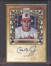 Cal Ripken Jr 2025 Topps Gilded #HAFA-CR Gold Framed Hall of Fame Auto 16/25