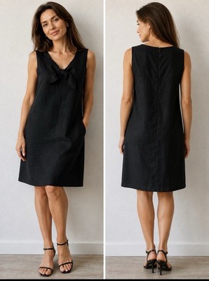 Blu9 Linen Black Sleeveless Dress Women's Size Small