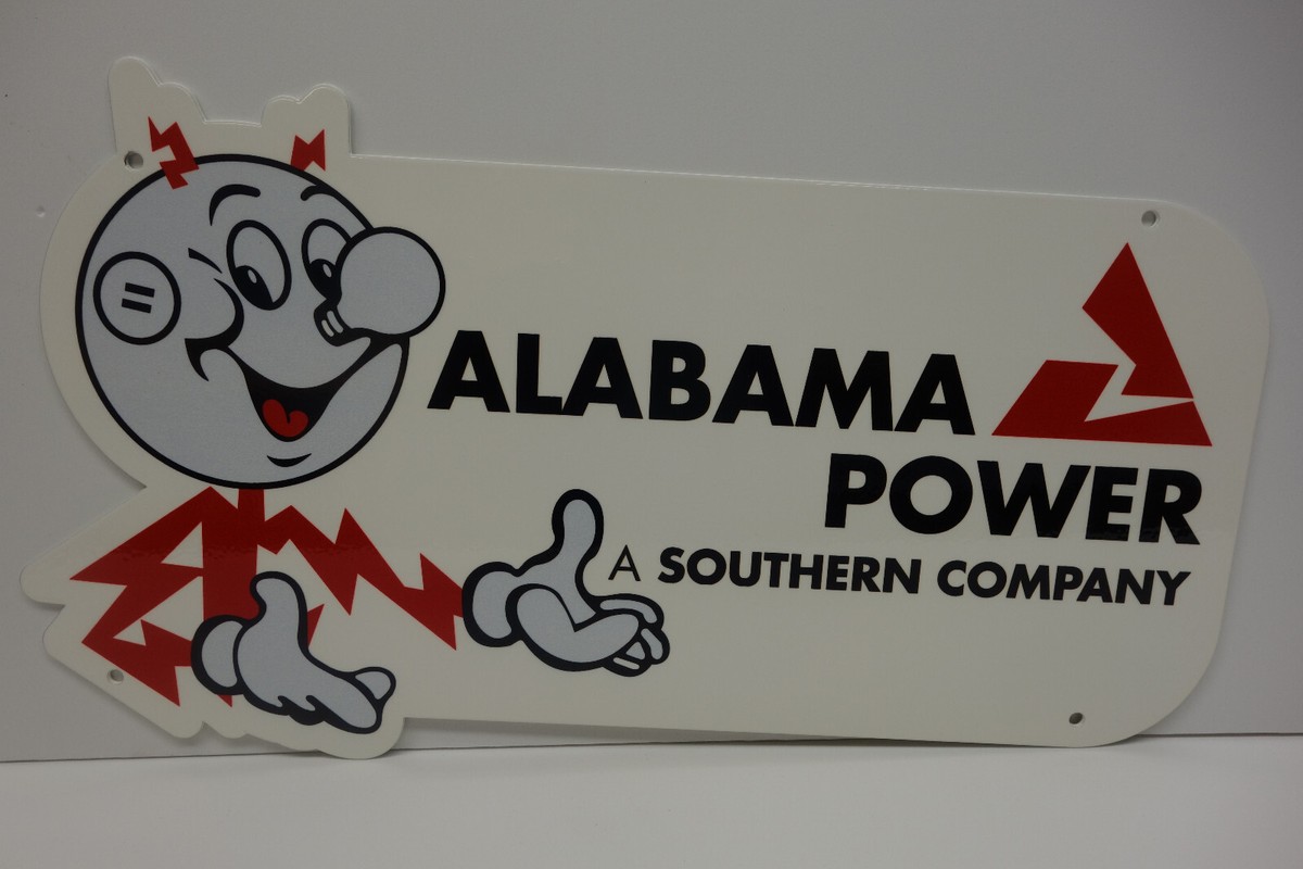 Reddy Kilowatt ALABAMA POWER DIE CUT SIGN ELECTRICIAN GIFT 9H X