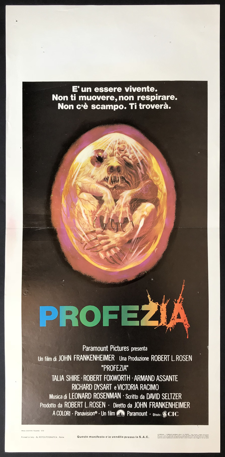 Locandina originale film Profezia (1979) - Regia di John Frankenheimer