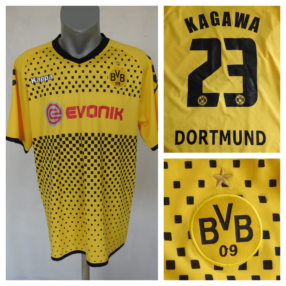 Borussia Dortmund 2011 Home Jersey #23 Kagawa Kappa Yellow