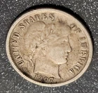 1907-O New Orleans Mint Silver Barber Dime Almost XF
