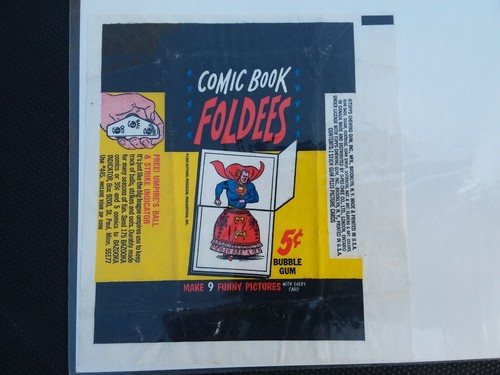 Vintage 1966 Foldees Superman Trading Card Gum Wrapper Comic Collect Decor Hero - Picture 2 of 2