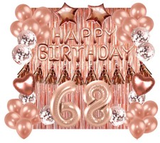 Designer Rose Gold 68th Happy Birthday Balloon Banner Party Decoration Supplies