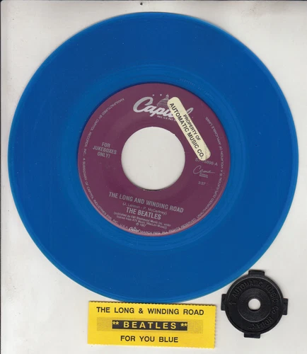 THE BEATLES  The long and winding road BLUE VINYL 7" 45 rpm record RARE!