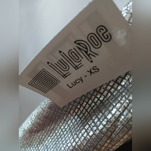 Lularoe Lucy Silver Midi A-Line Skirt NWT Size XS - Picture 3 of 4