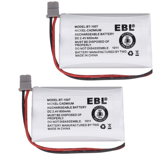 2x EBL BT1007 Cordless Phone Rechargeable Battery 600mAh For Uniden
