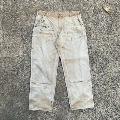 Vintage Thrashed Carhartt B 138 BRN Double Knee Carpenter Work