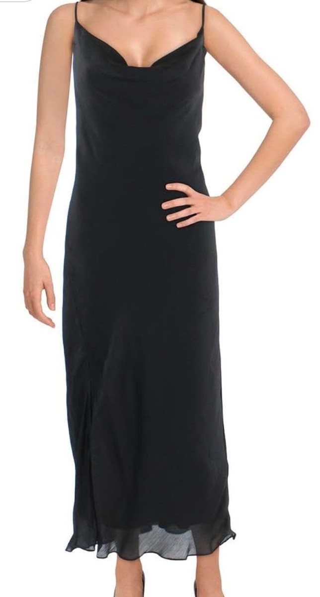 satin cowl midi slip dress Satin Cowl Slip Wrap Midi Dress Rust Brown