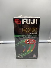 Pack of 4 Fuji Film HQ 120 6 hours High Quality VHS Blank Tapes, SEALED New