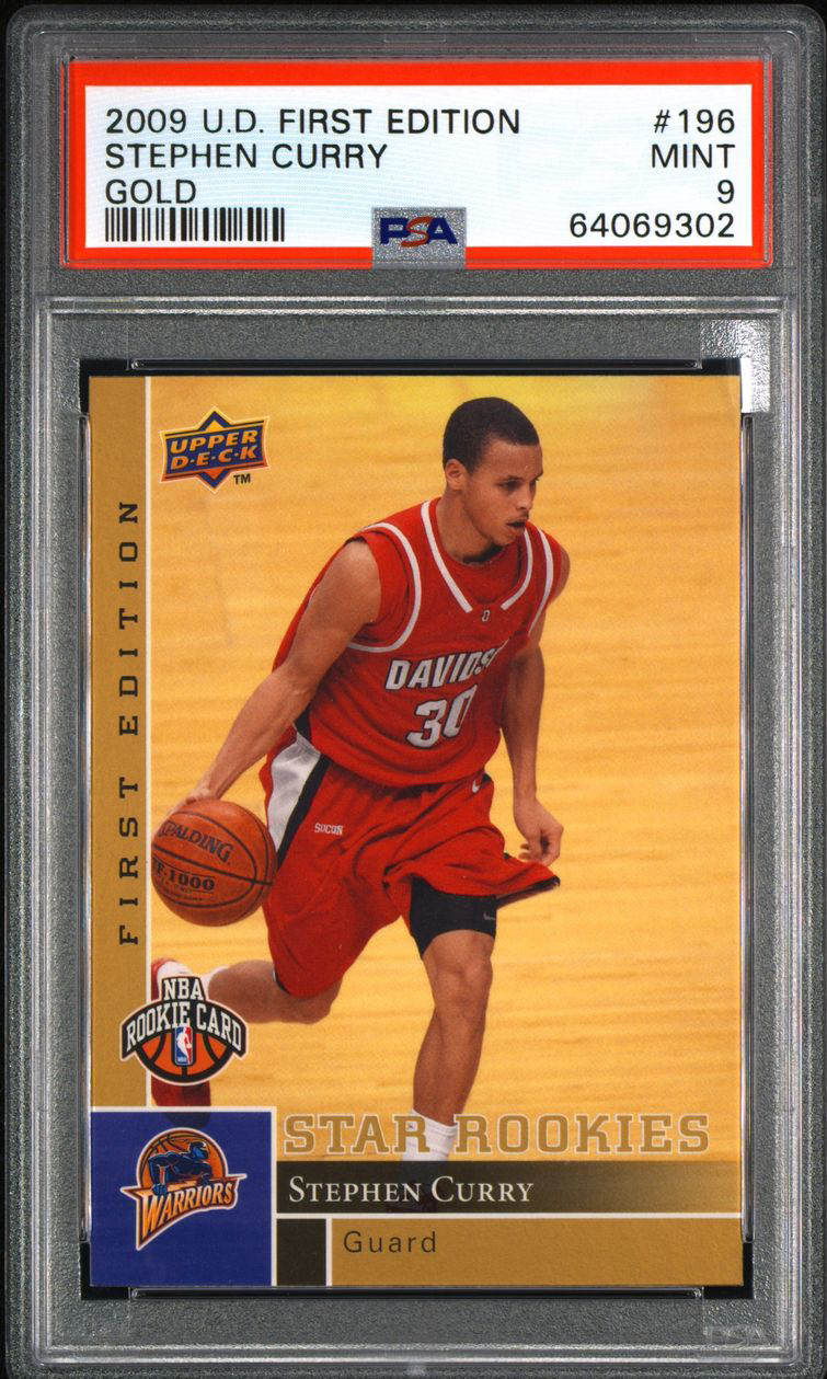 2009-10 UPPER DECK UD First Edition Gold STEPHEN CURRY rookie #196 | PSA 9  RARE | eBay