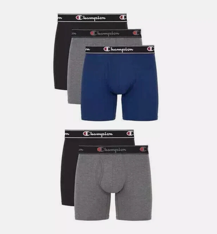 Champion Confezione da 5 Boxer Uomo in Cotone Elasticizzato Multicolore