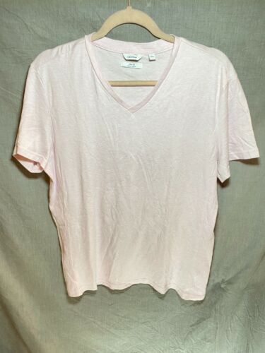 Calvin Klein Shirt Adult Large Pink Slim Fit Liquid Touch V-Neck Pullover Mens