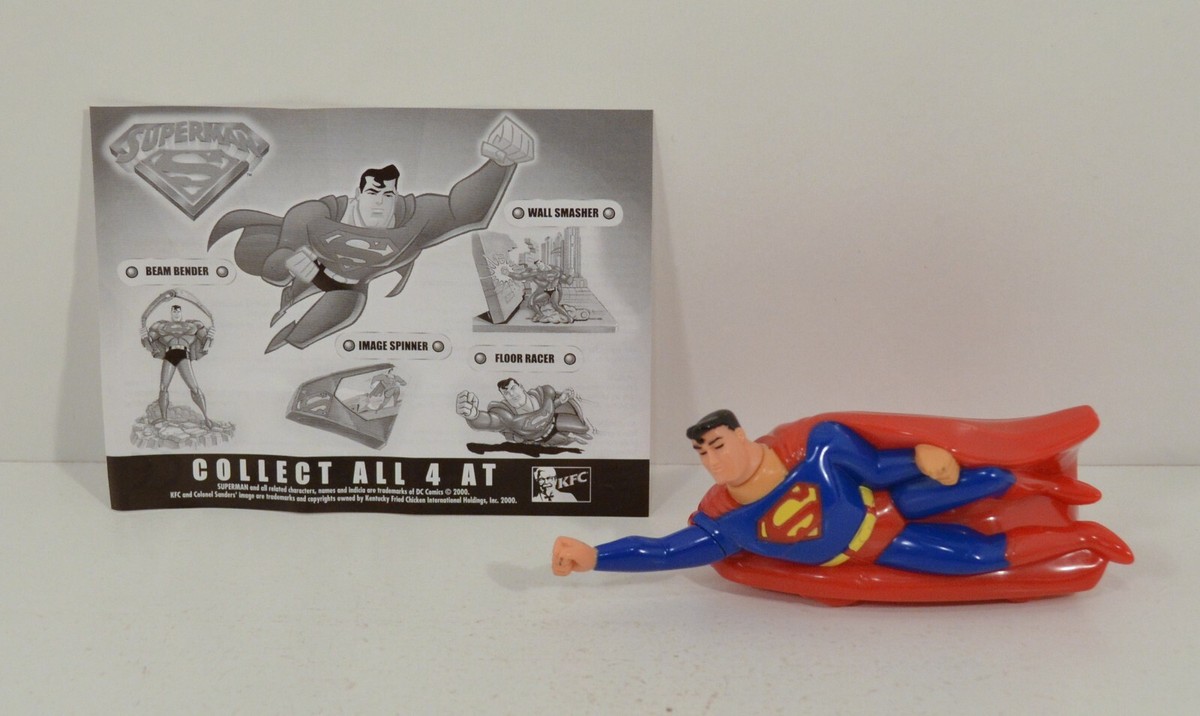 RARE 1999 Pull & Go Floor Racer Superman 4