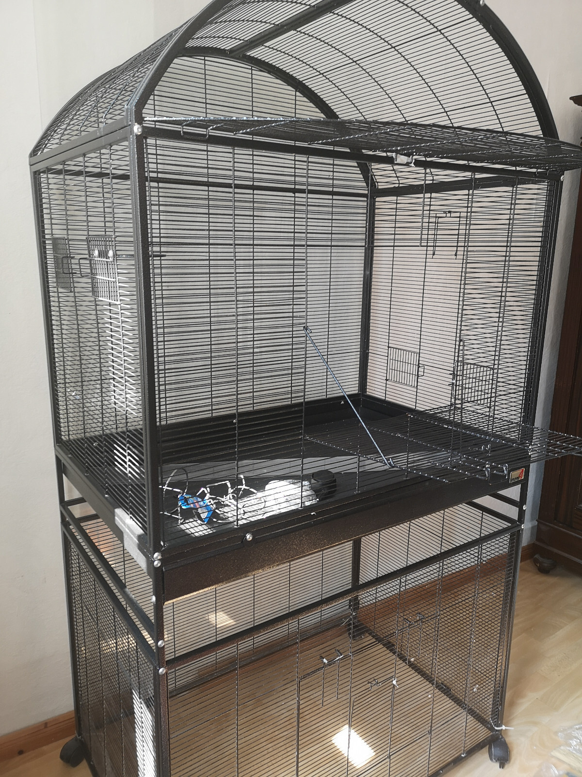 Vogelkäfig Darwin, Vogelvoliere aus Metall Käfig, gebraucht, mit