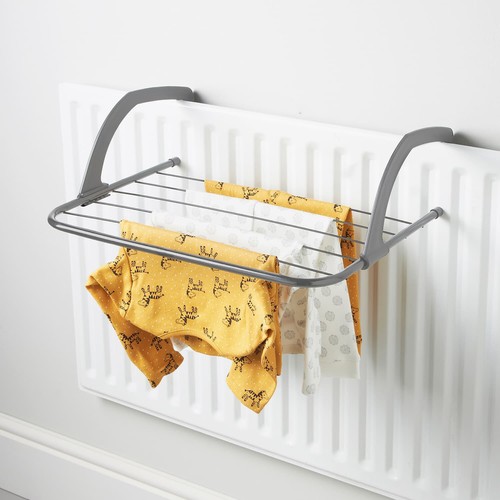 Radiador 6 Bar Gris Aireador Ropa Seca Estante Colgante Toalla Lavandería - Imagen 6 de 6