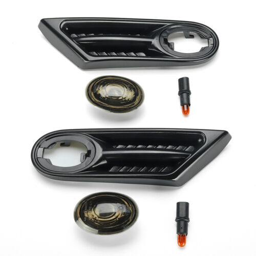 Coppia Freccia Luce Luci Laterale Per Mini Cooper R56 R57 2007-2014 Nero - Picture 2 of 9