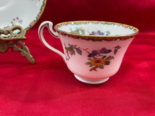 Royal Grafton Queen Bess Teacup Saucer Bone China gold floral birds - Picture 4 of 7