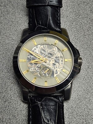 Fossil Automatic Beige Skeleton Dial ME1026 Men's Watch