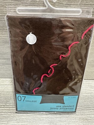 Target 07 College One Standard Pillowcase Cotton Brown With pink Accent