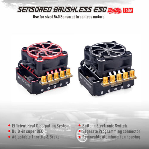 Tarjeta ESC sin escobillas con sensor Rocket TS160 160A para motor V5R de auto de carreras de radiocontrol 1/10 - Imagen 5 de 13