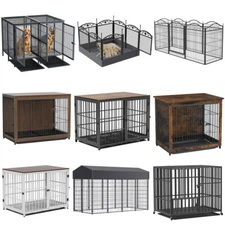 Dog Cage Pet Crate Kennels Enclosure Puppy Playpen Fence Heavy Indoor Outdoor US