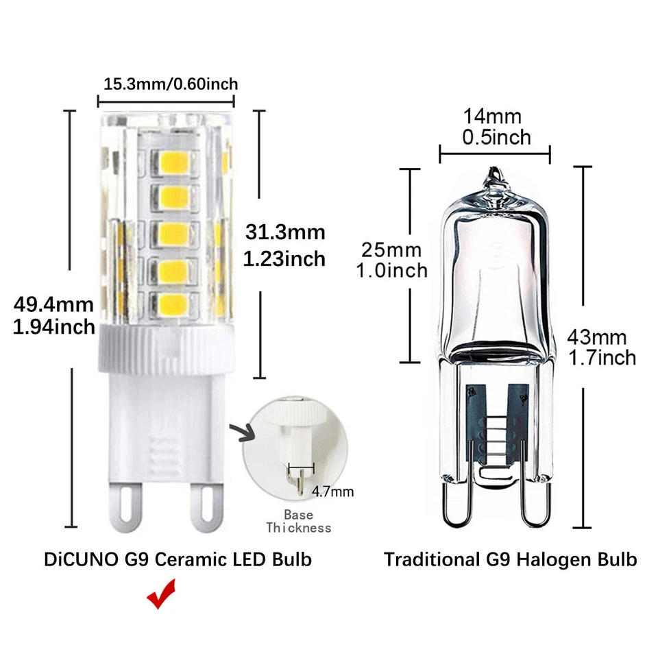 G9 LED 5W 10W LAMPADINA SMD 2835 220v LUCE FREDDA-CALDA LAMPADA 350 LUMEN - Immagine 4 di 4